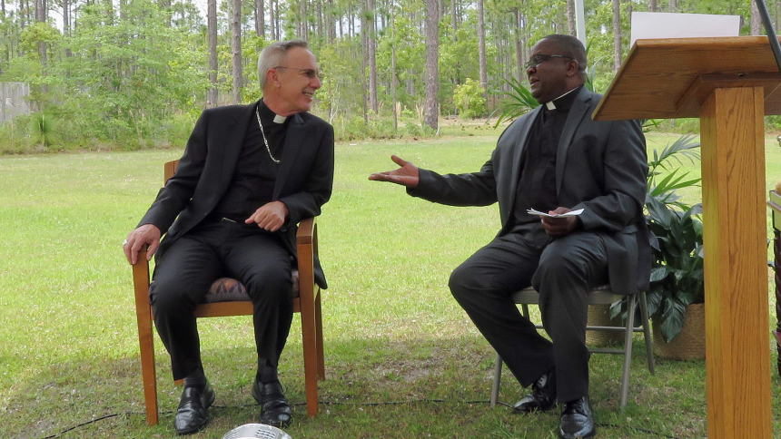 Bishop blesses ground for new church in Hampstead