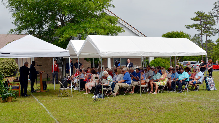 Bishop blesses ground for new church in Hampstead