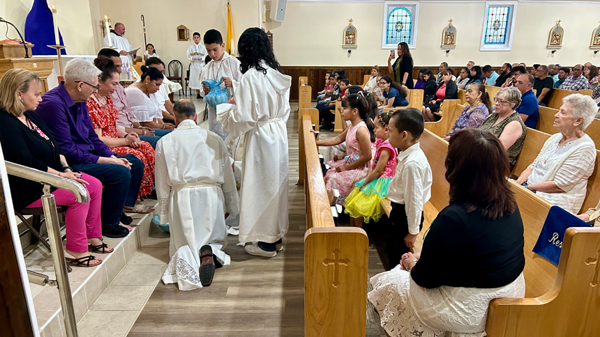 Bishop celebrates Holy Thursday Mass at Immaculate Conception, Clinton