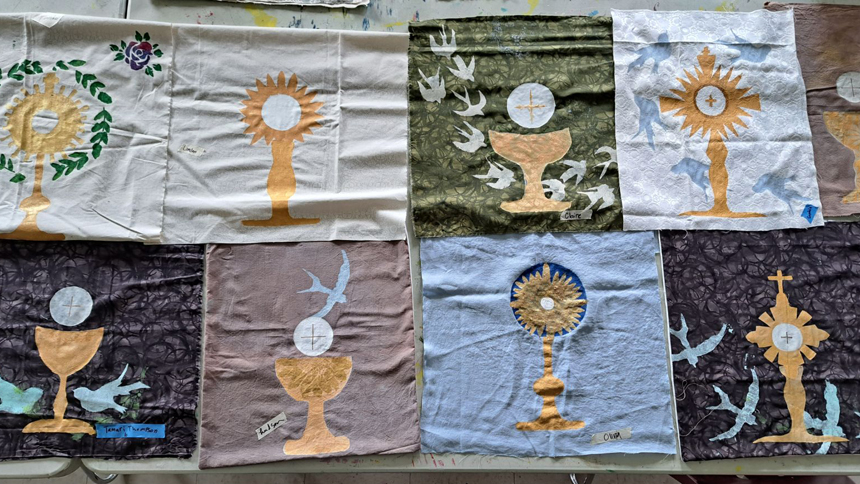 Students craft banners for Eucharistic Congress