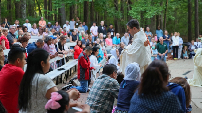 Carrying the Eucharist: St. Michael Parish holds procession at sunset