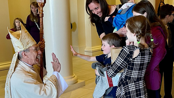 Homeschool families gather for Mass, reception at cathedral