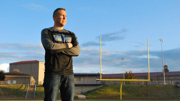 Joe Kennedy, former assistant coach at Bremerton High School outside of Seattle, is seen in this undated photo. In a decision June 27, 2022, the U.S. Supreme Court ruled 6-3 that Kennedy had a constitutional right to pray at the 50-yard line after his team's games. (CNS photo/courtesy First Liberty Institute)