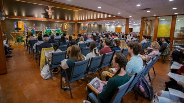 UNC-Chapel Hill Newman community thanks Bishop Zarama for BAA support during visit